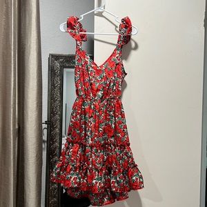 Shein - rose red dress.